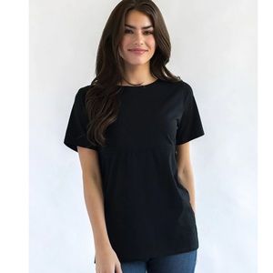 Nursing Queen Classic Cotton Black Nursing Tee